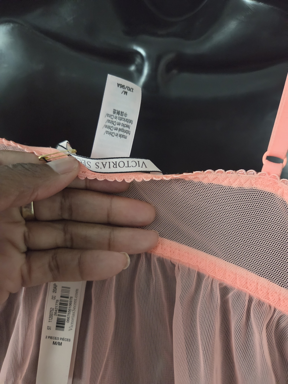 Victoria's Secret Coral Pink Sheer Babydoll Nightdress